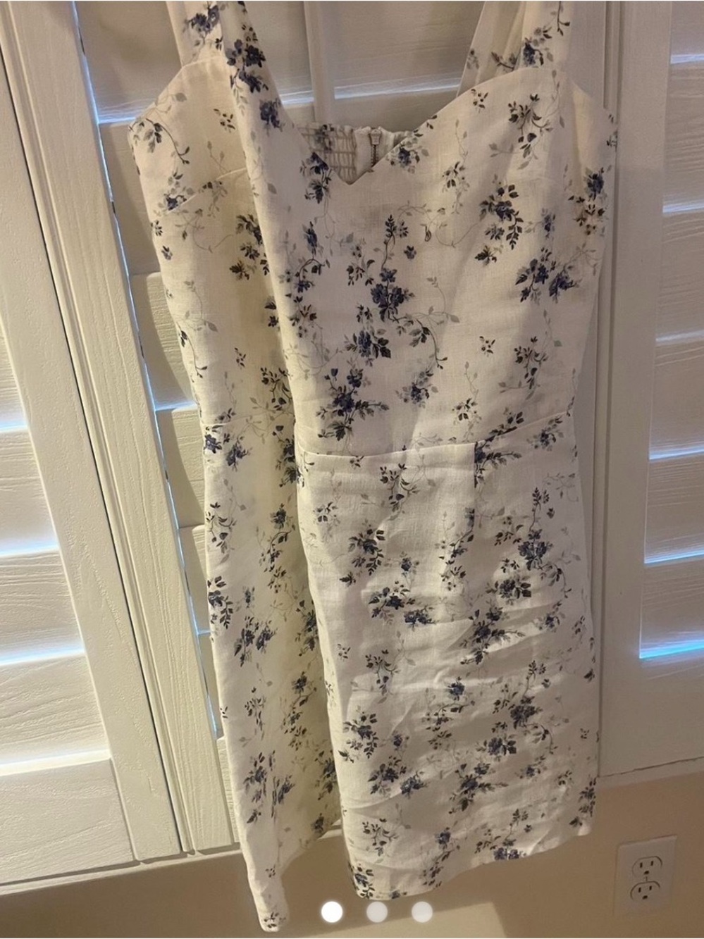 Reformation White-blue floral linen dress